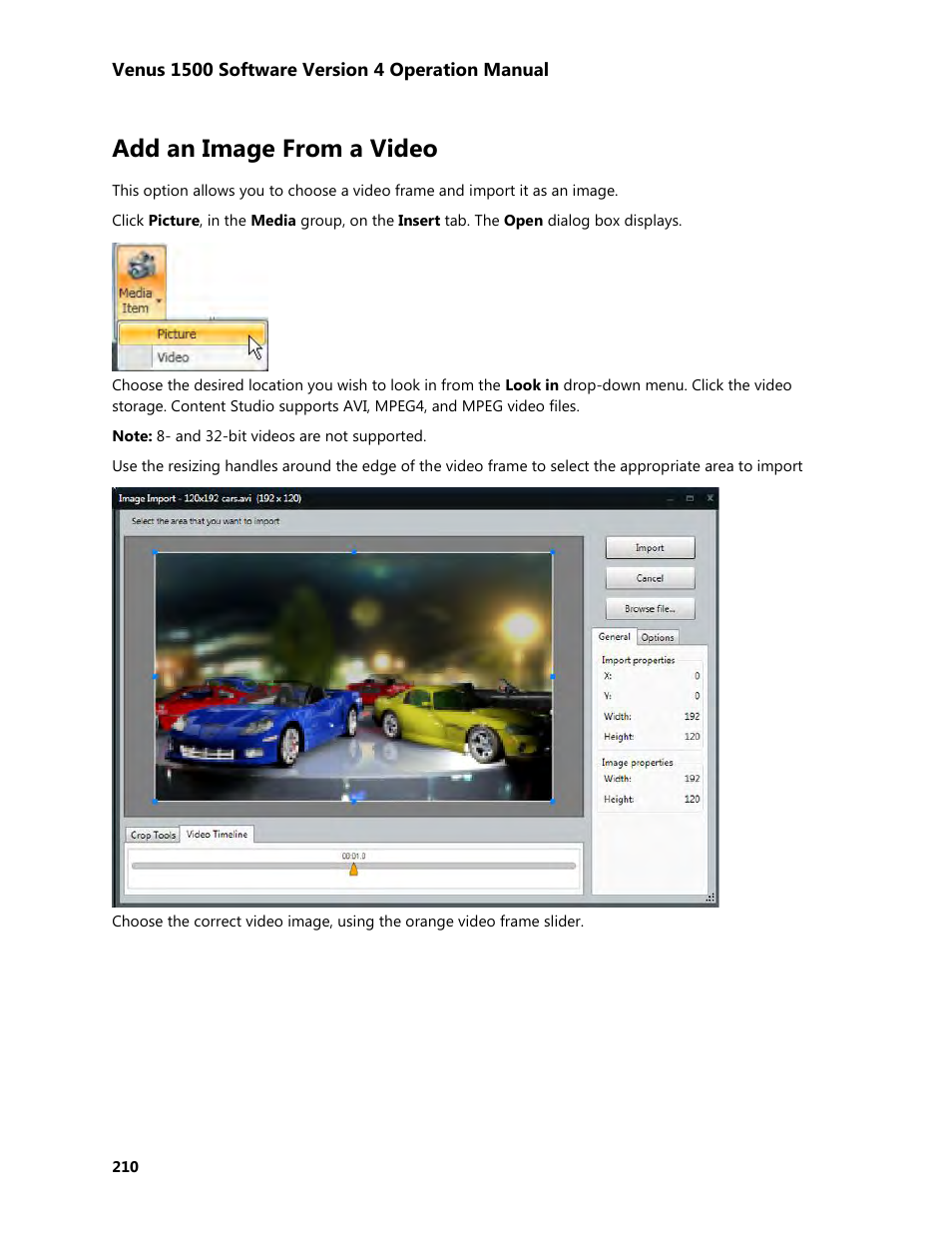 Add an image from a video | Daktronics Venus 1500 Version 4 User Manual | Page 220 / 254