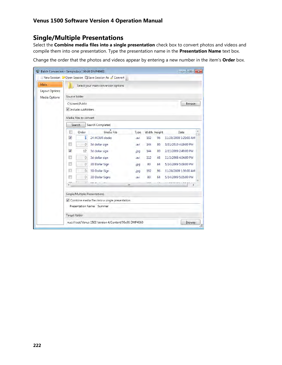 Single/multiple presentations | Daktronics Venus 1500 Version 4 User Manual | Page 232 / 254