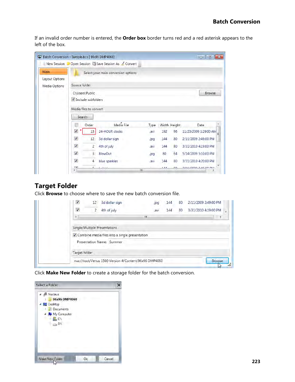 Target folder | Daktronics Venus 1500 Version 4 User Manual | Page 233 / 254