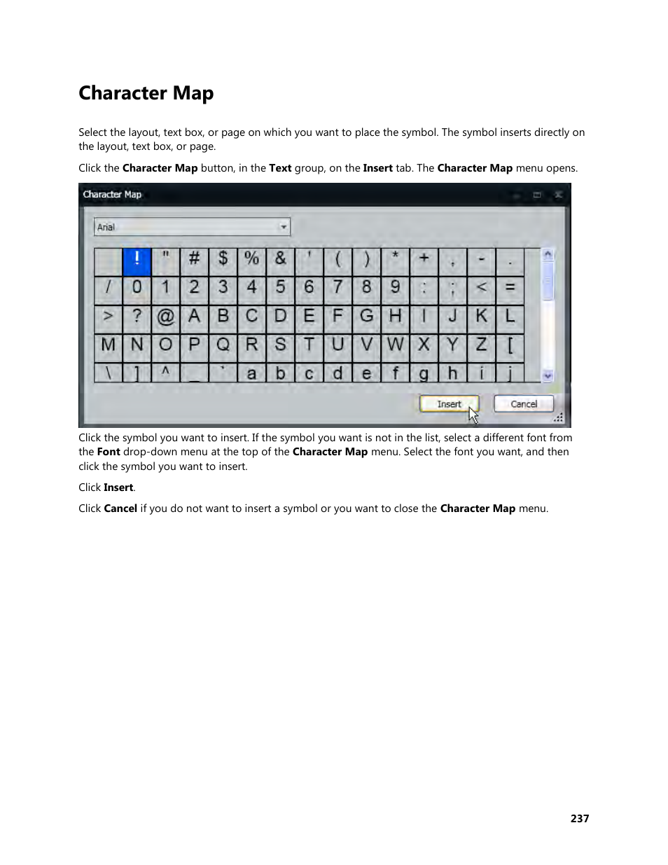 Character map | Daktronics Venus 1500 Version 4 User Manual | Page 247 / 254
