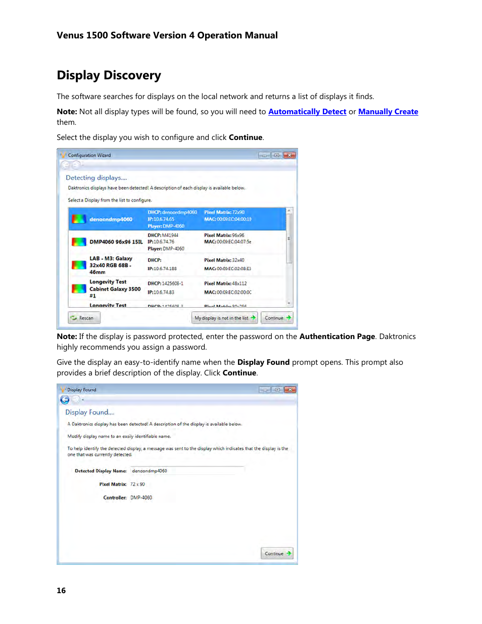 Display discovery, Discover a display | Daktronics Venus 1500 Version 4 User Manual | Page 26 / 254