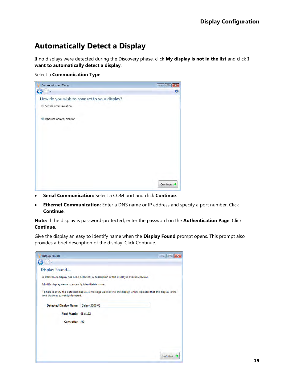 Automatically detect a display, Automatically detect | Daktronics Venus 1500 Version 4 User Manual | Page 29 / 254