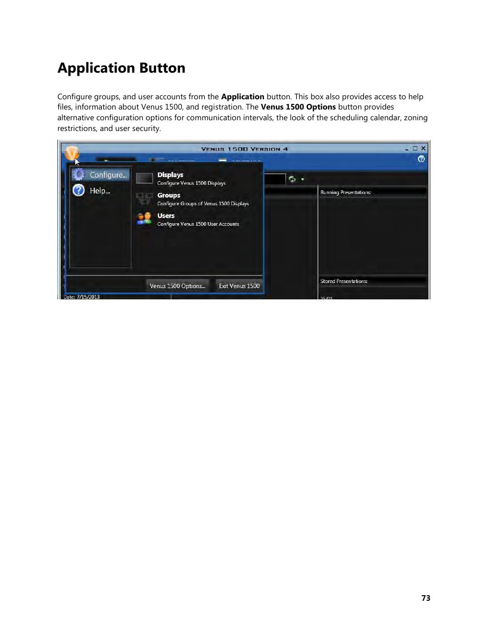 Application button | Daktronics Venus 1500 Version 4 User Manual | Page 83 / 254