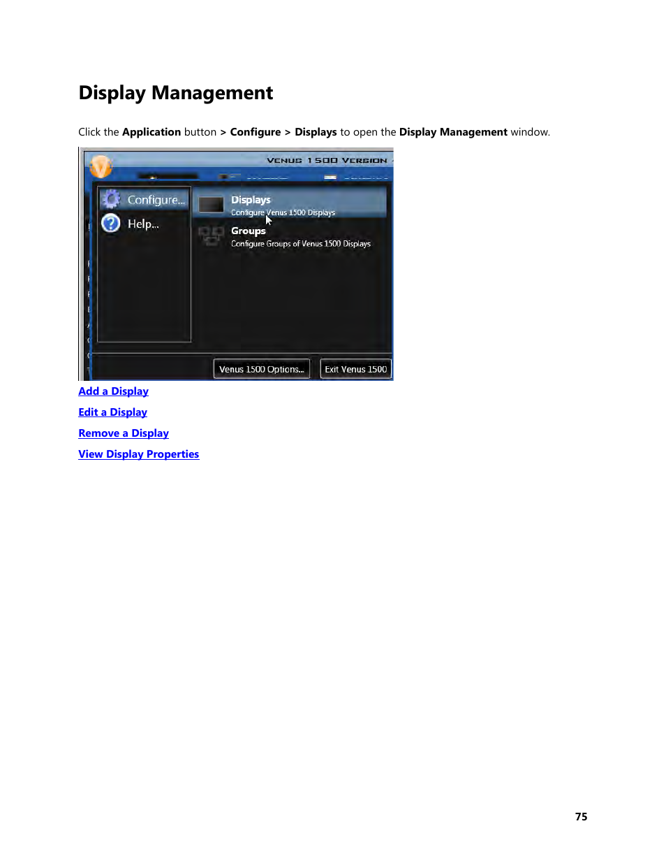 Display management | Daktronics Venus 1500 Version 4 User Manual | Page 85 / 254