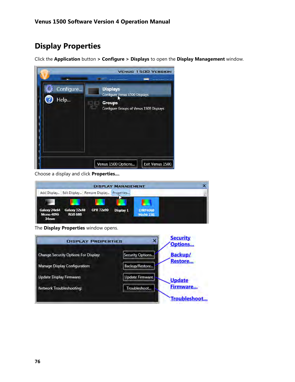 Display properties | Daktronics Venus 1500 Version 4 User Manual | Page 86 / 254