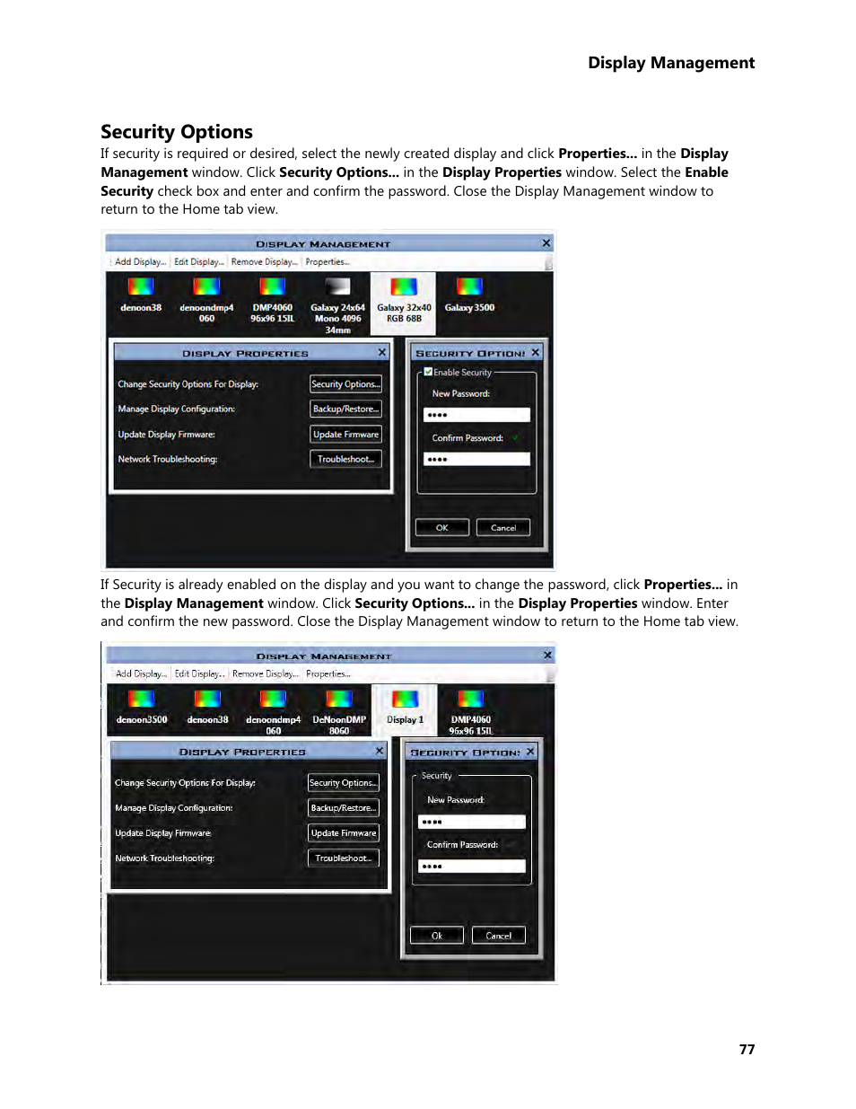 Security options | Daktronics Venus 1500 Version 4 User Manual | Page 87 / 254