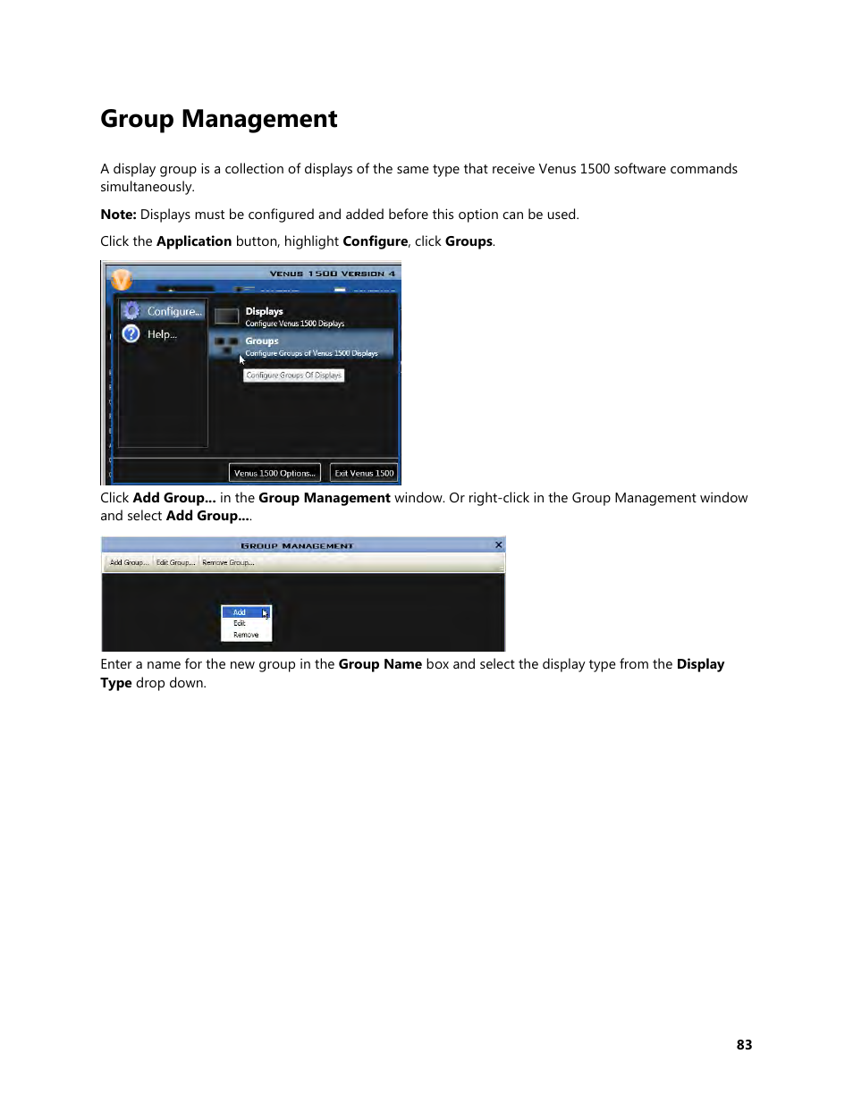 Group management | Daktronics Venus 1500 Version 4 User Manual | Page 93 / 254