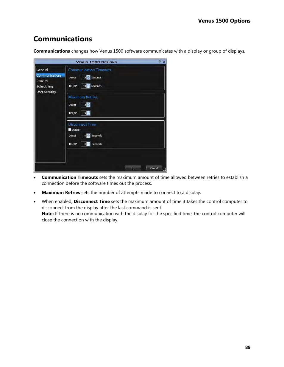 Communications | Daktronics Venus 1500 Version 4 User Manual | Page 99 / 254