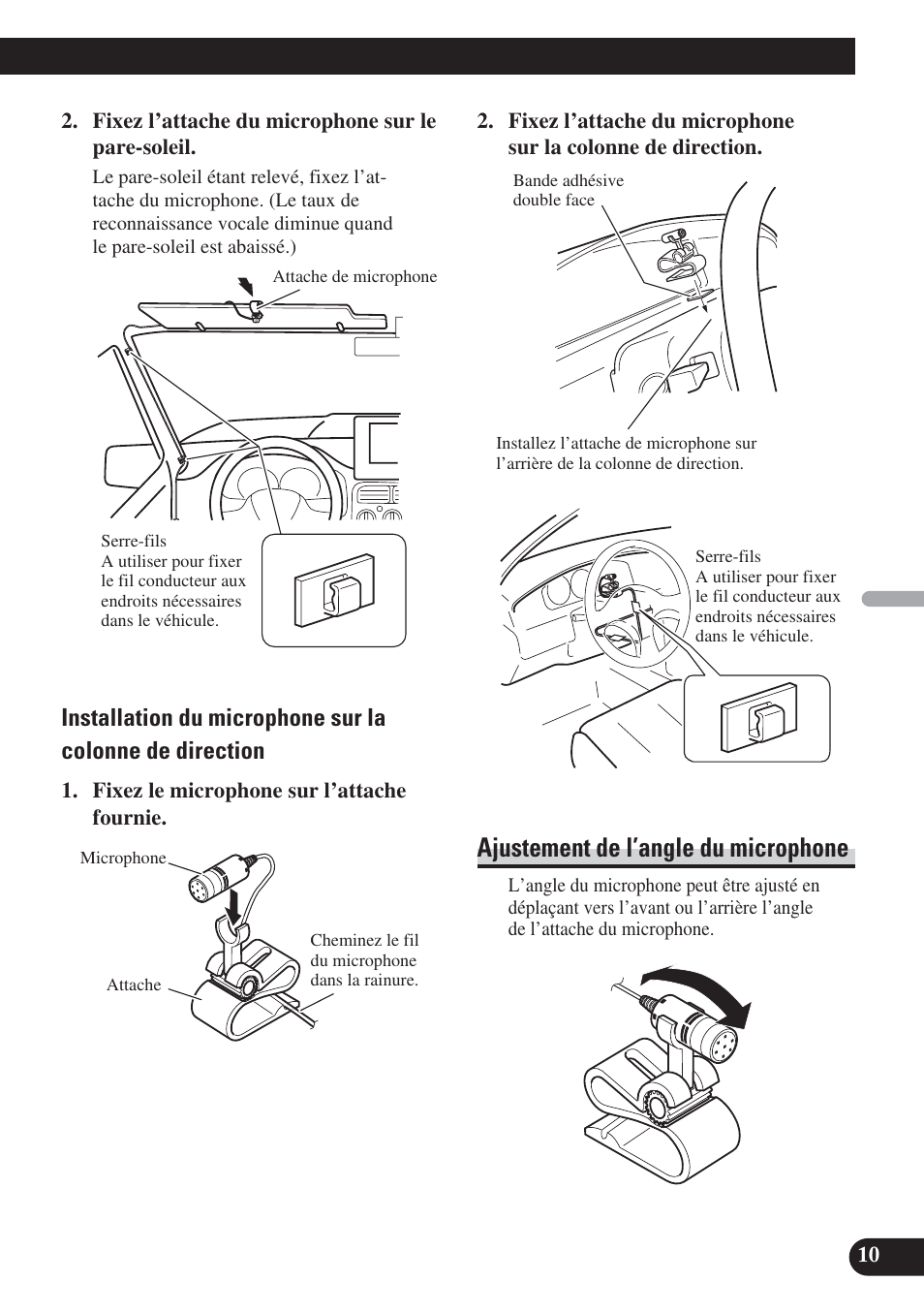 Ajustement de l’angle du microphone | Pioneer DEH-P65BT User Manual | Page 41 / 72