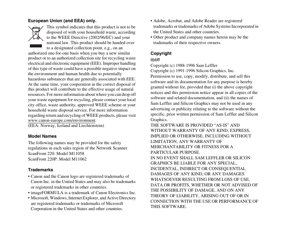 Canon SCANFRONT M11062 User Manual | Page 2 / 28