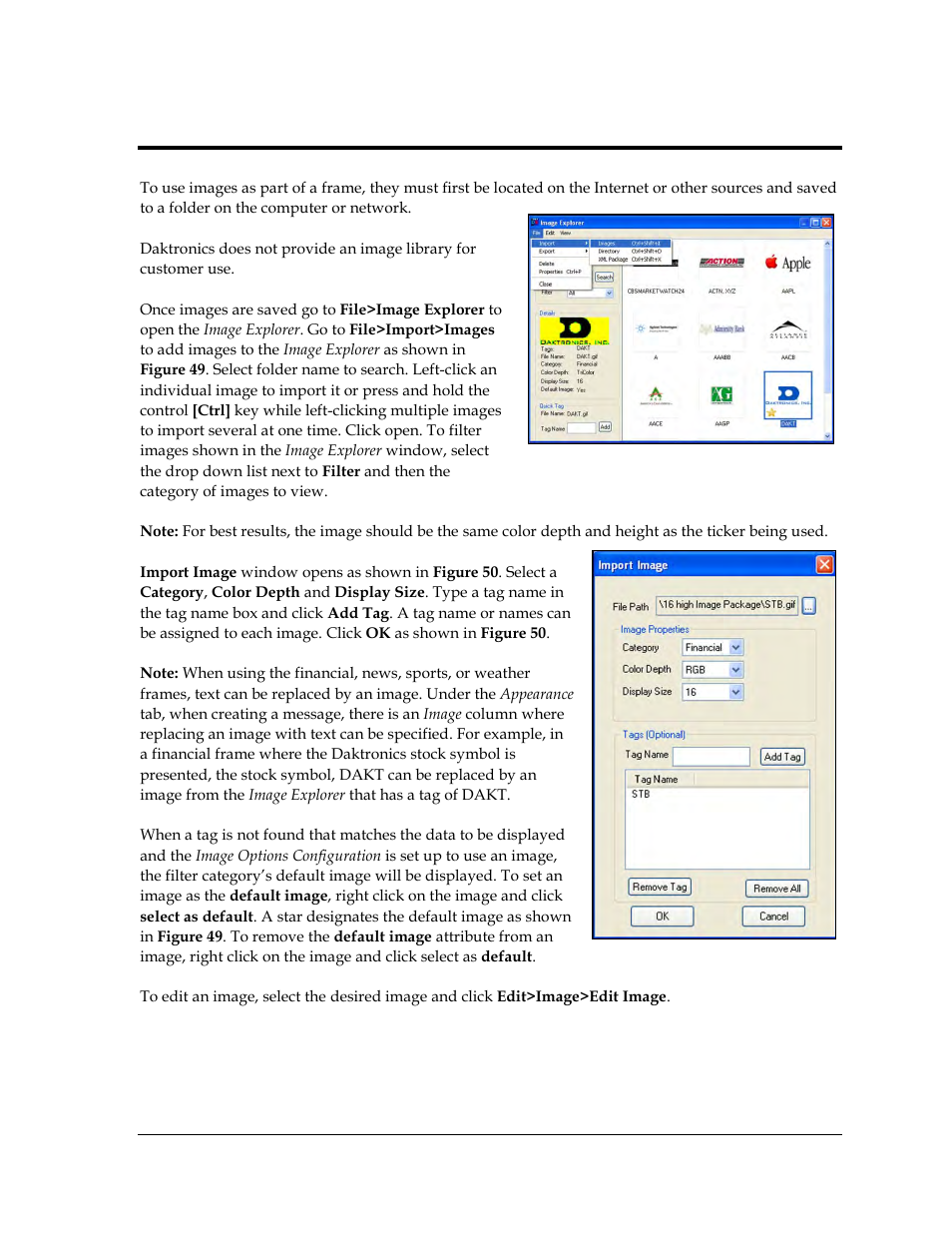 Section 5: image explorer, Section 5, Image explorer | Daktronics Venus DataStreamer User Manual | Page 37 / 81