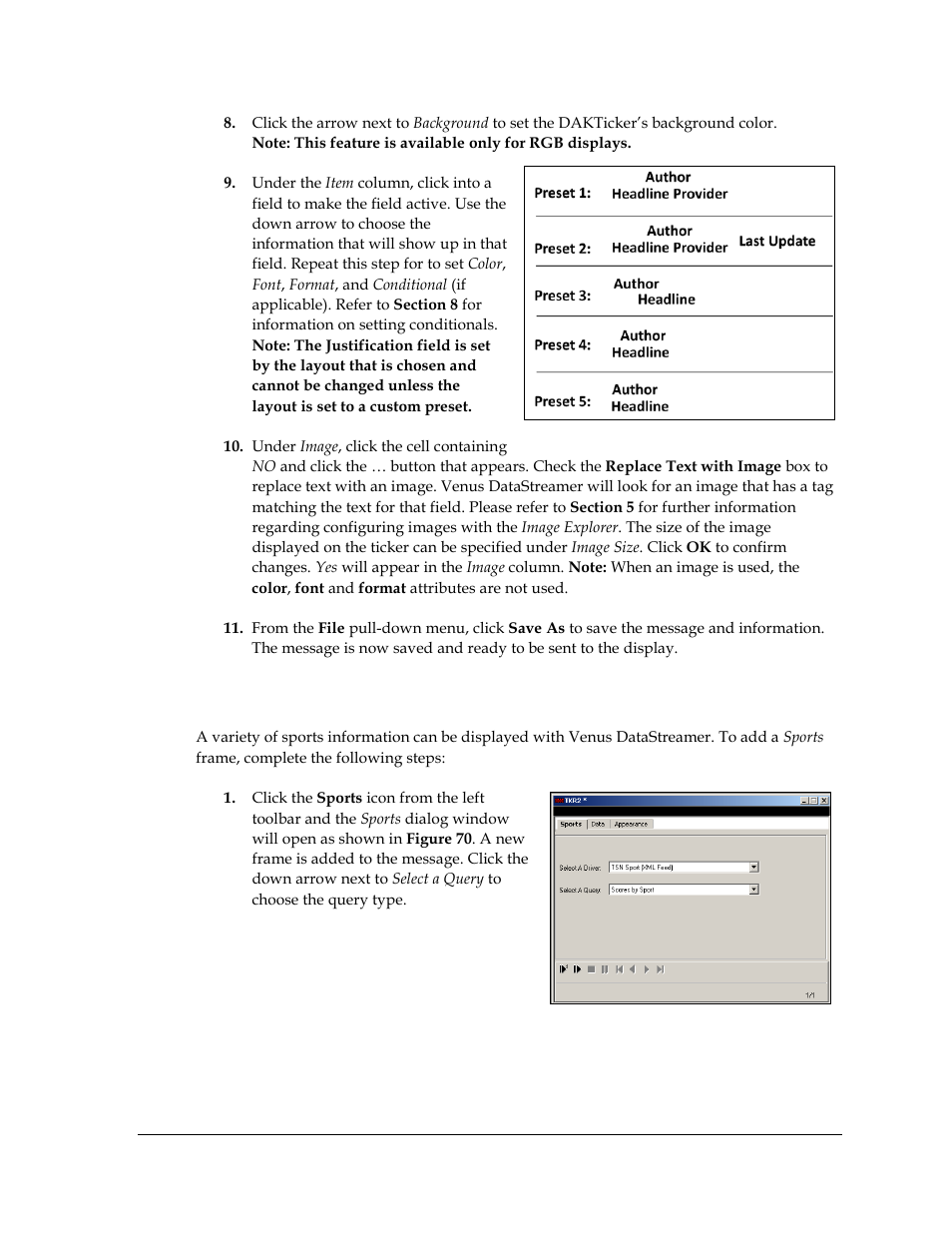 7 adding a sports frame, Adding a sports frame, Figure 69 | Daktronics Venus DataStreamer User Manual | Page 47 / 81