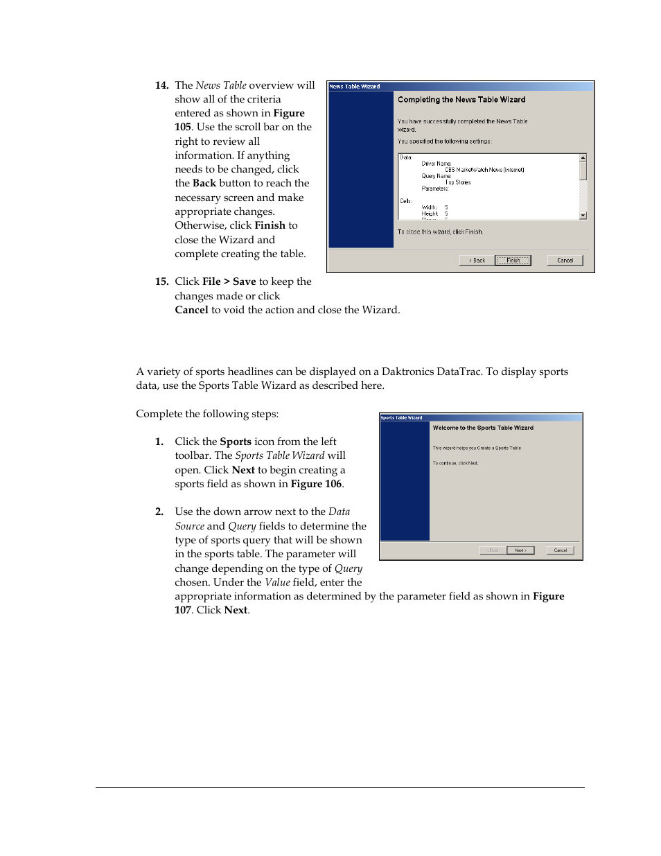 7 entering a sports table, Entering a sports table | Daktronics Venus DataStreamer User Manual | Page 65 / 81