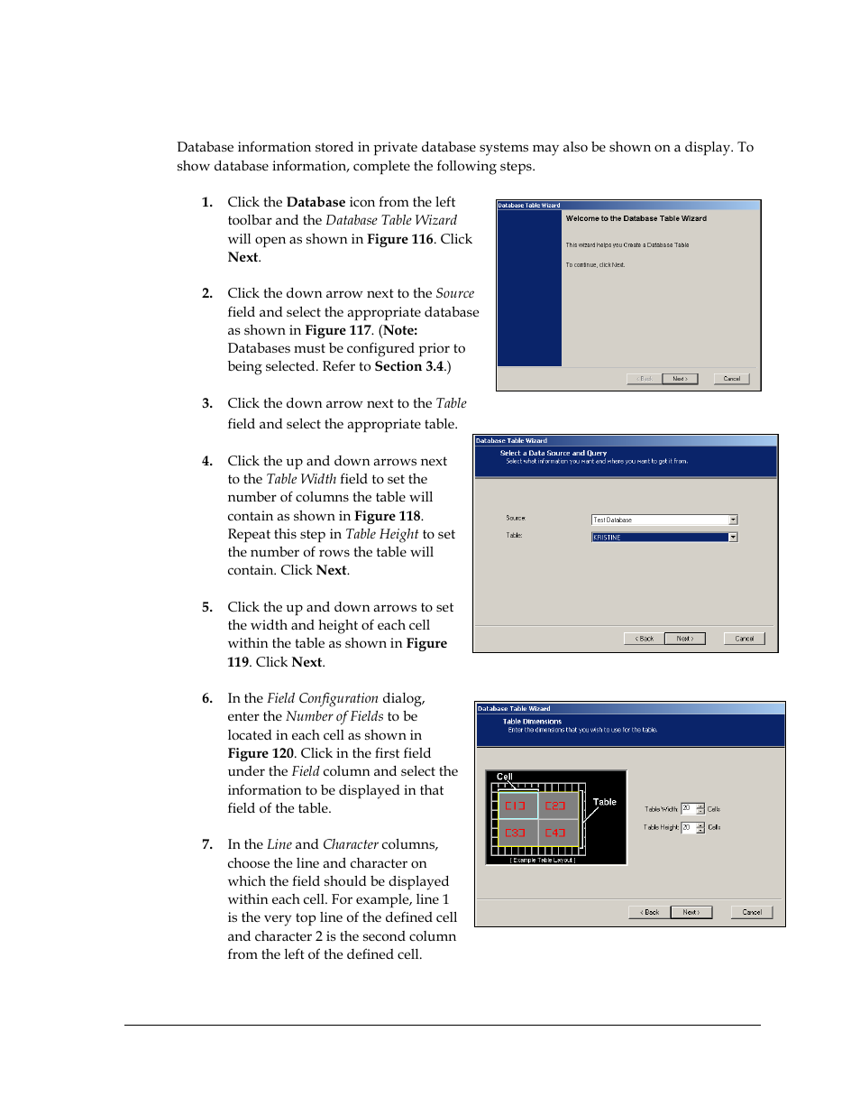 9 entering database information, Entering database information | Daktronics Venus DataStreamer User Manual | Page 69 / 81