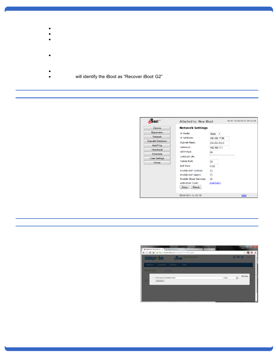 Enable cloud services on iboot, Register iboot with cloud account | Dataprobe iBoot-G2 Cloud Service Setup Guide User Manual | Page 3 / 4
