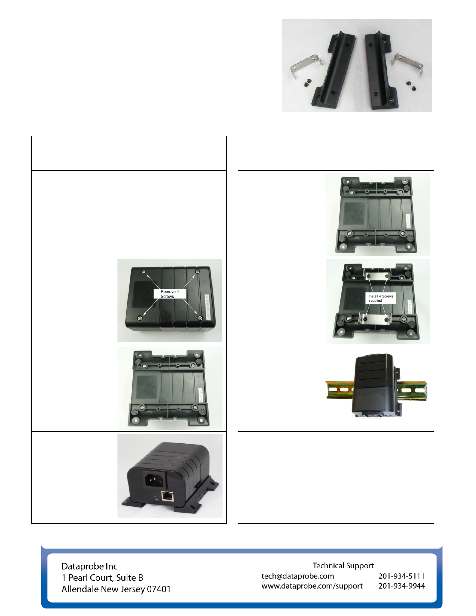 Mounting options, Din rail mounting, Installing the wall mounting kit | Dataprobe iBoot-G2 Quick Start User Manual | Page 3 / 3