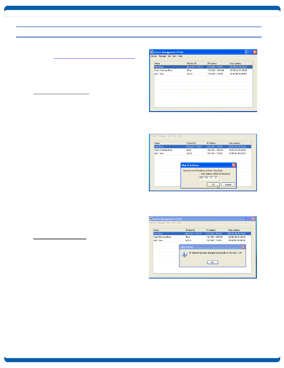 Initial configuration, Install and run the dmu, Change the ip address | Dataprobe iBoot-G2 Operation Manual User Manual | Page 9 / 37