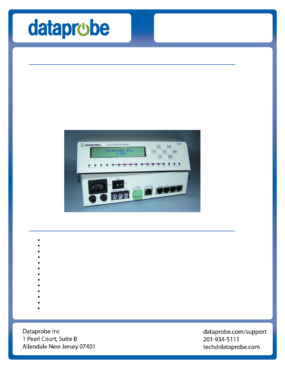 Dataprobe T-APS Standalone User Manual | 17 pages