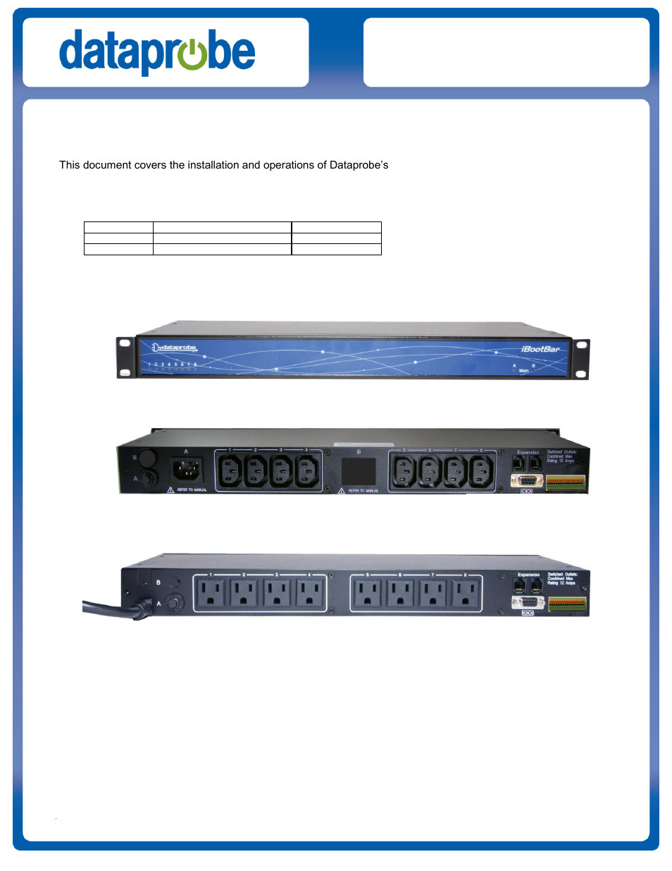 Dataprobe Serial iBootBar User Manual | 18 pages