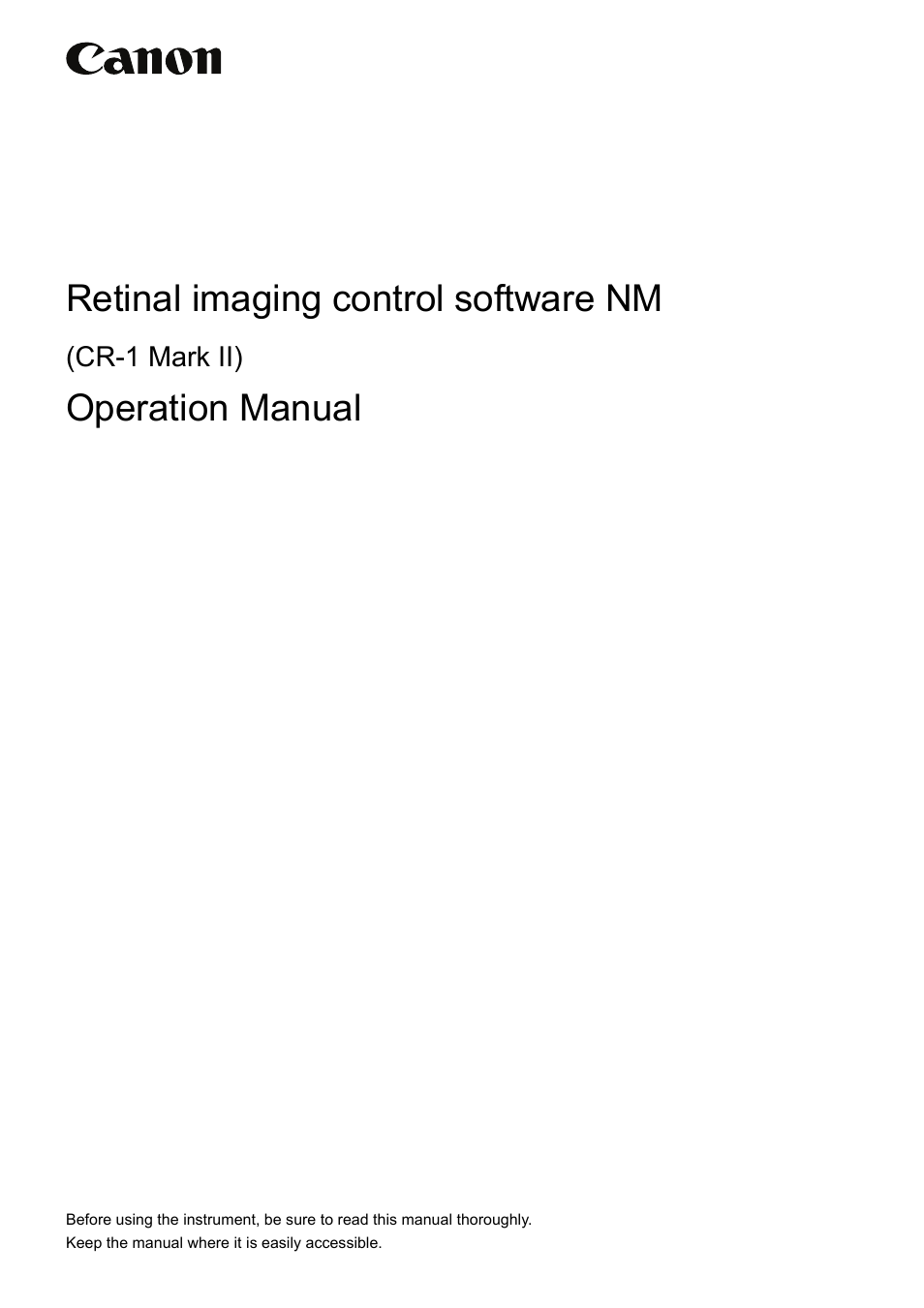 Canon CR-1 MARK II User Manual | 138 pages