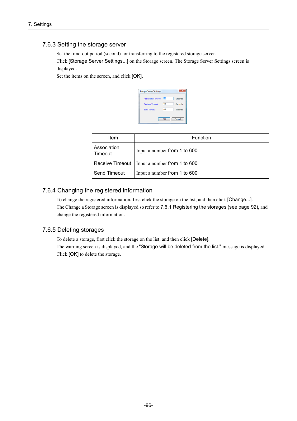 3 setting the storage server, 4 changing the registered information, 5 deleting storages | Canon CR-1 MARK II User Manual | Page 104 / 138
