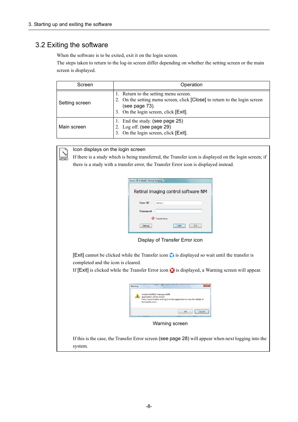 2 exiting the software | Canon CR-1 MARK II User Manual | Page 16 / 138