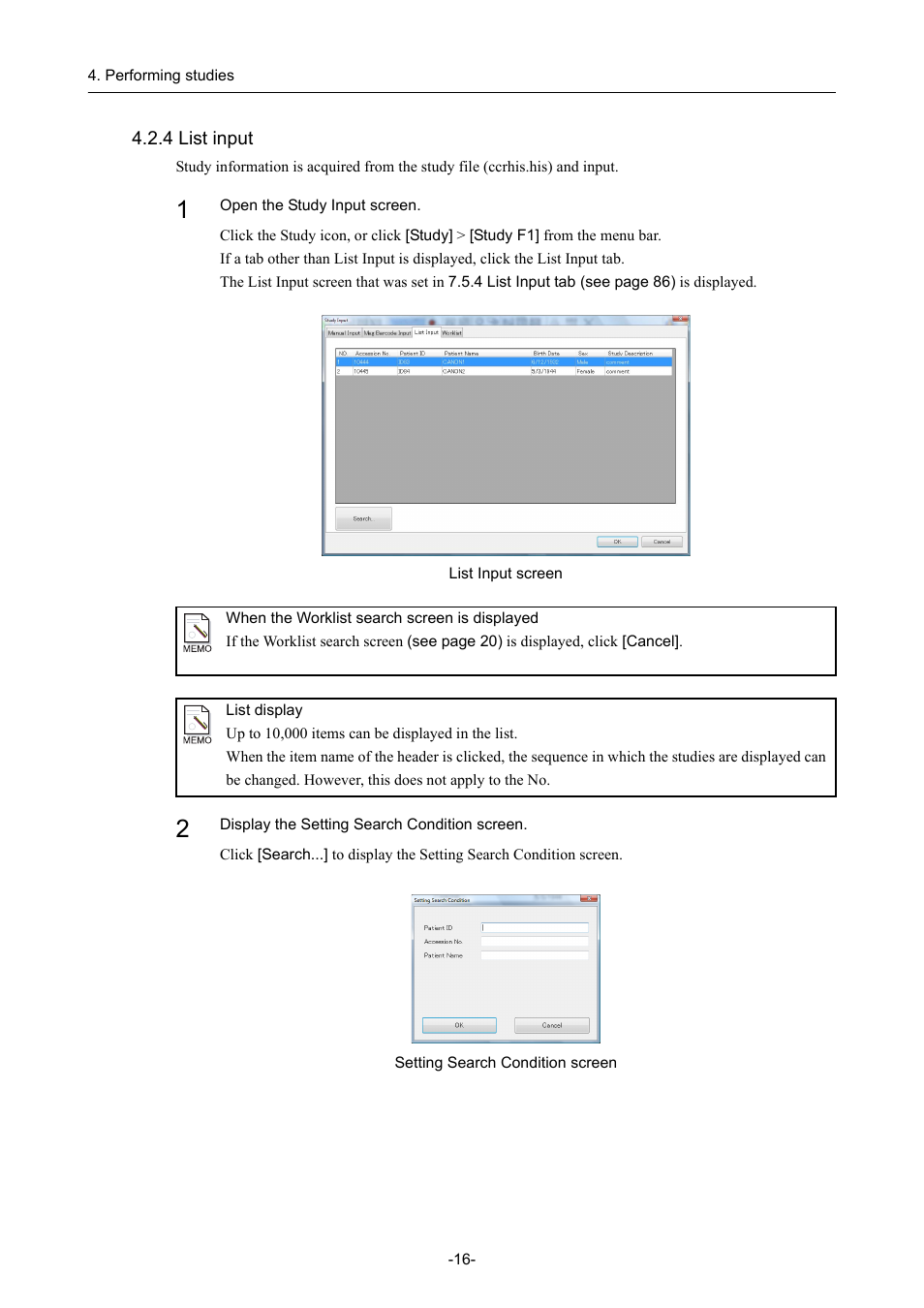 4 list input | Canon CR-1 MARK II User Manual | Page 24 / 138