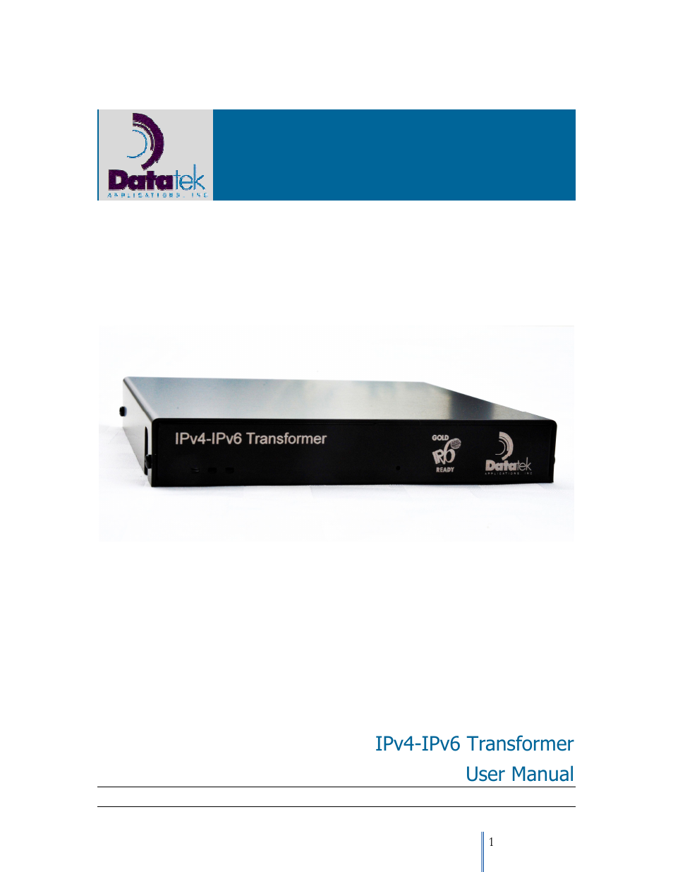 Datatek IPv6 Transformer User Manual User Manual | 92 pages