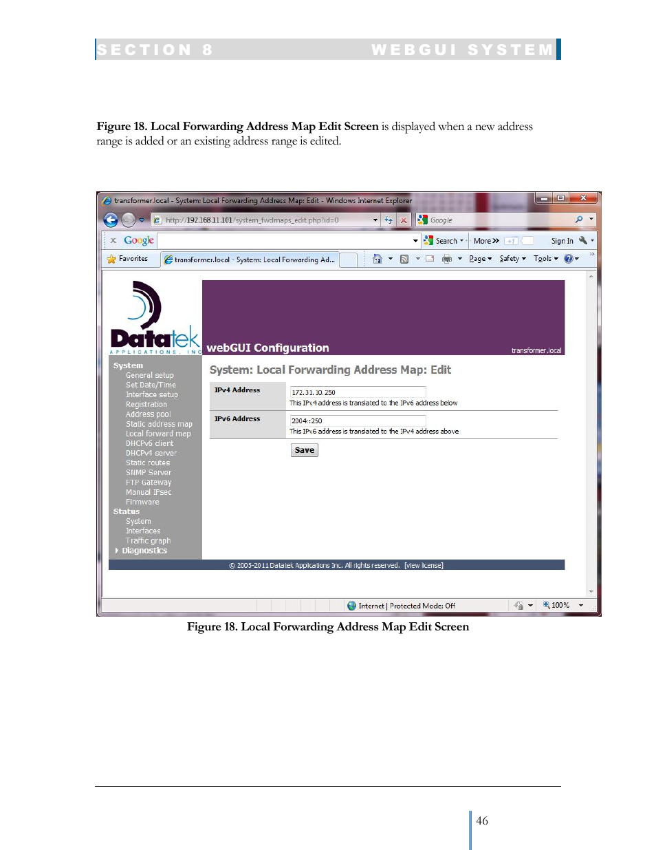 Datatek IPv6 Transformer User Manual User Manual | Page 46 / 92