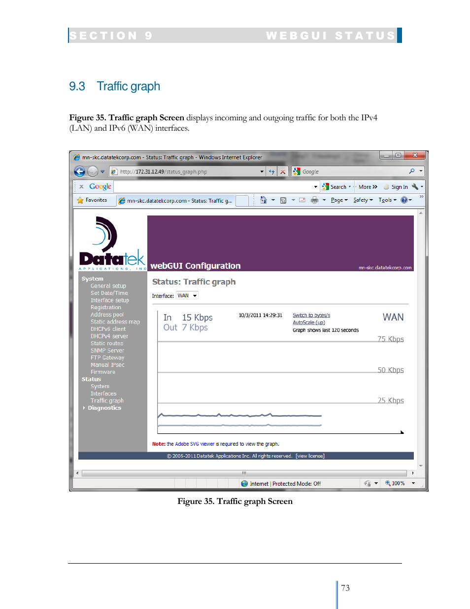 3 traffic graph | Datatek IPv6 Transformer User Manual User Manual | Page 73 / 92