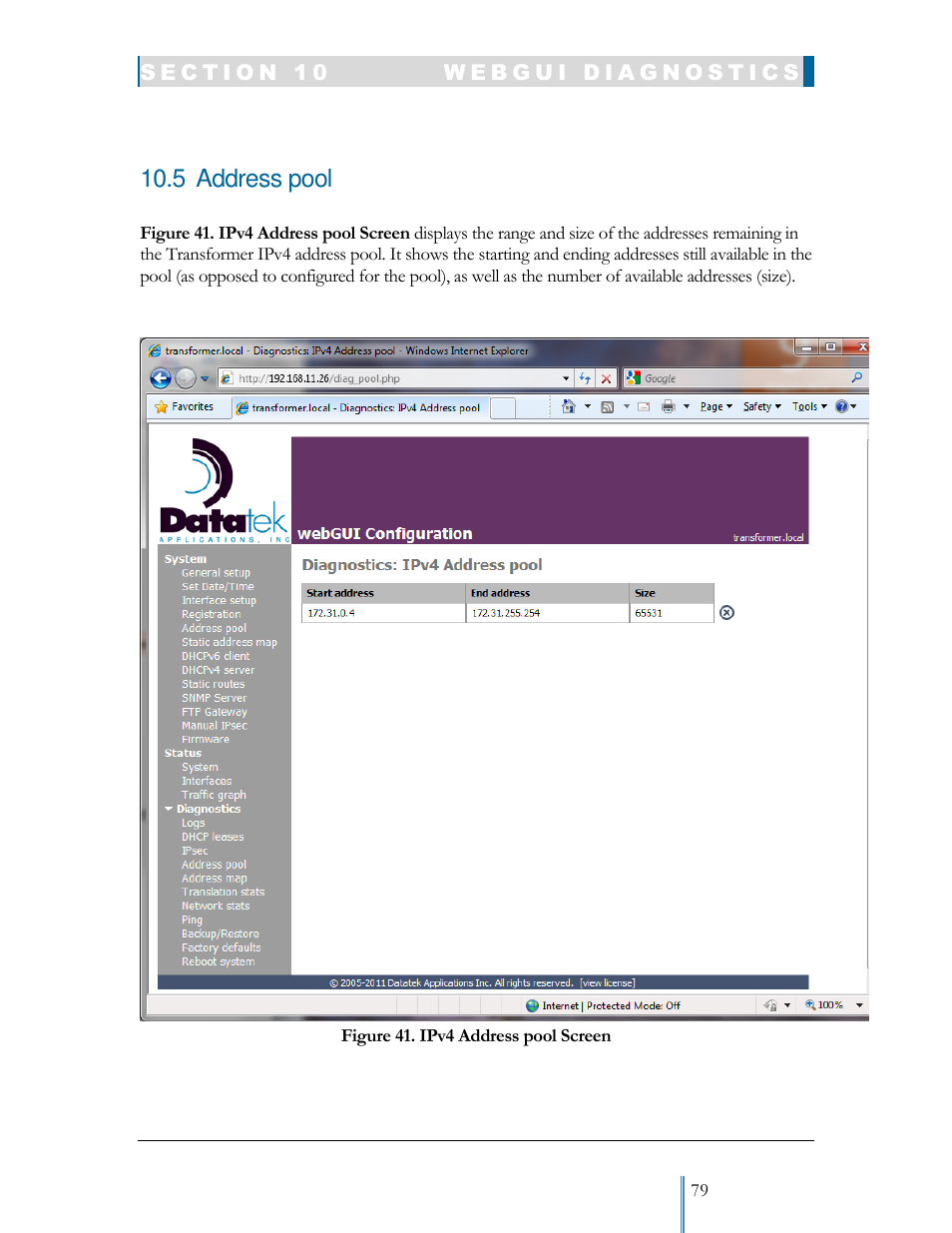5 address pool | Datatek IPv6 Transformer User Manual User Manual | Page 79 / 92