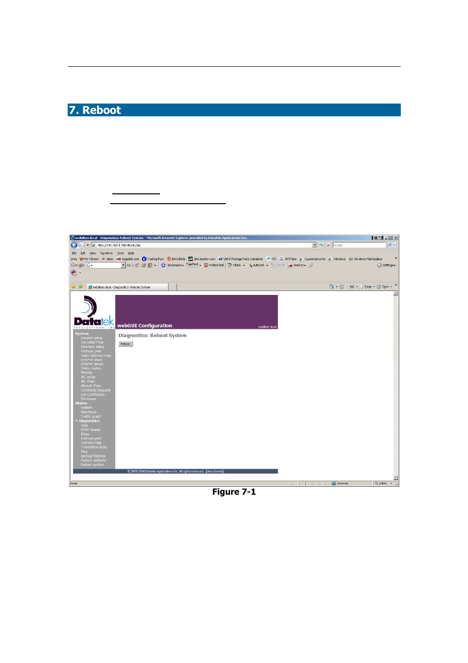 Reboot | Datatek IPv6 Transformer Quick Start Guide User Manual | Page 13 / 13