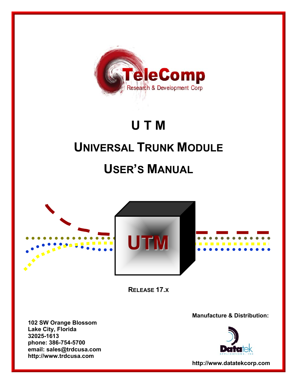 Datatek UTM User Manual | 60 pages