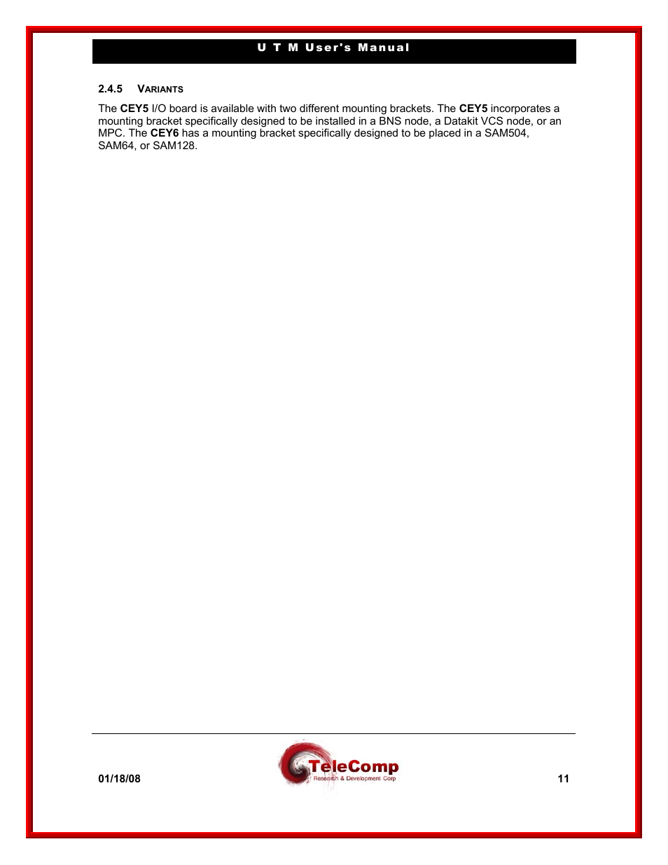 Datatek UTM User Manual | Page 11 / 60