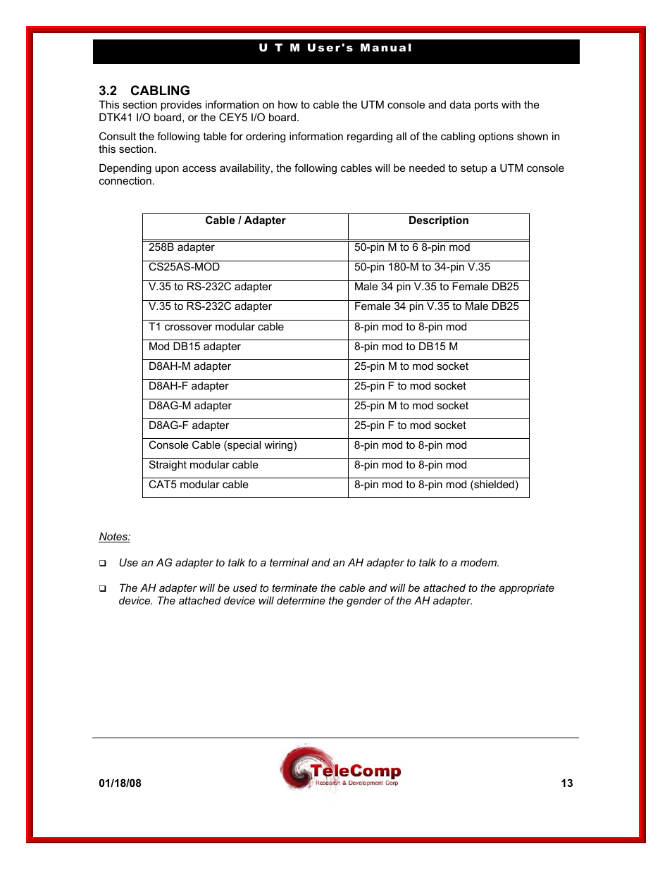 Datatek UTM User Manual | Page 13 / 60