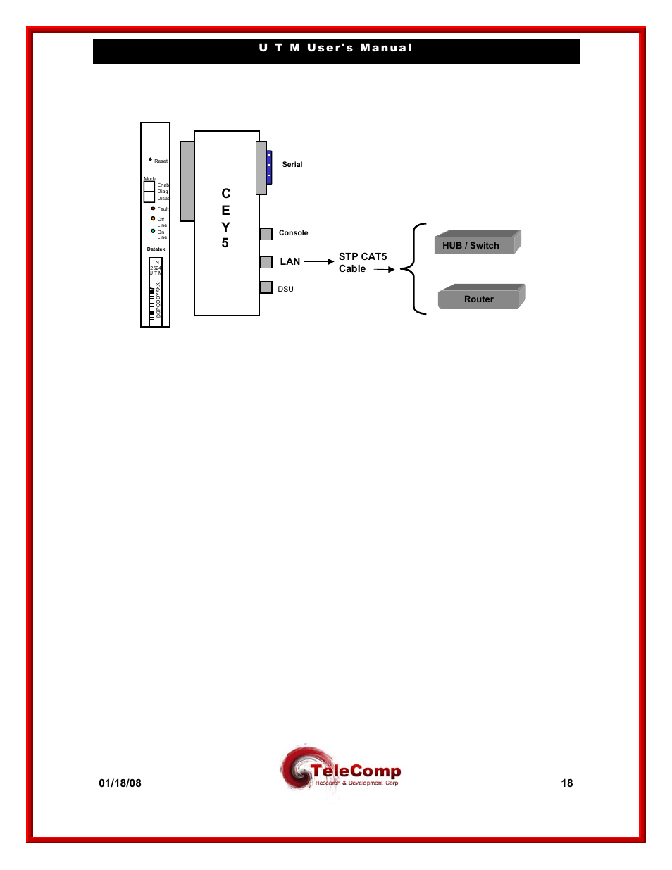 C e y 5, Stp cat5 cable | Datatek UTM User Manual | Page 18 / 60