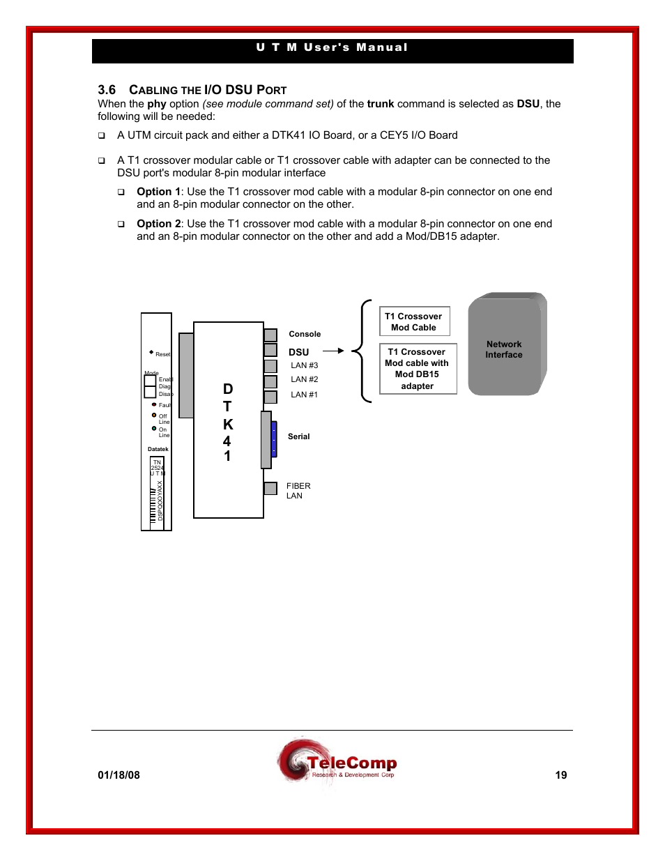 D t k 4 1, I/o dsu p | Datatek UTM User Manual | Page 19 / 60