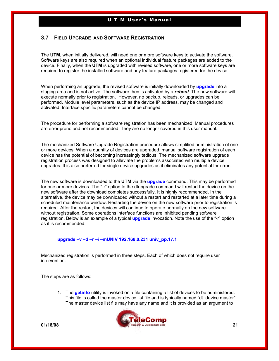 Datatek UTM User Manual | Page 21 / 60
