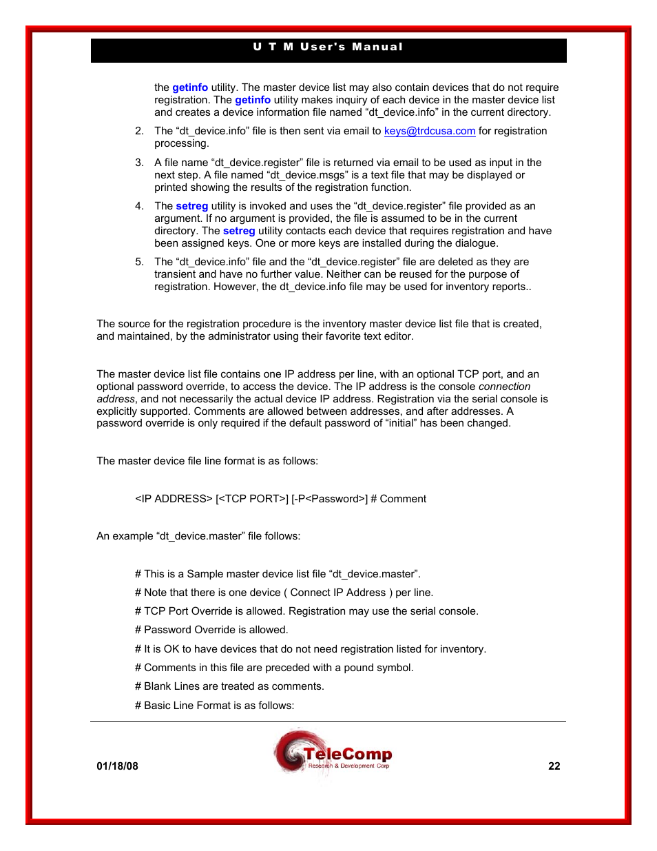 Datatek UTM User Manual | Page 22 / 60