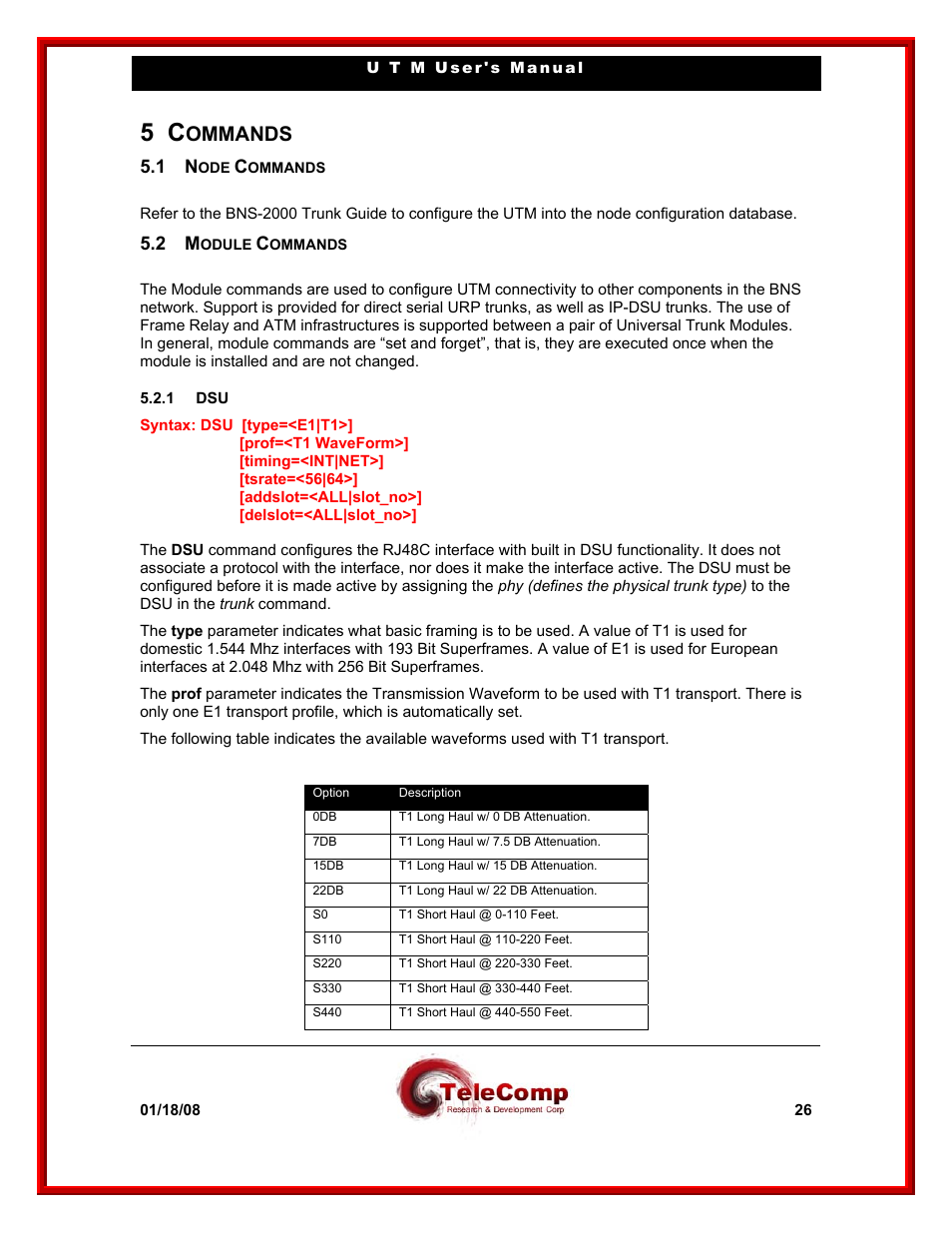 Ommands | Datatek UTM User Manual | Page 26 / 60