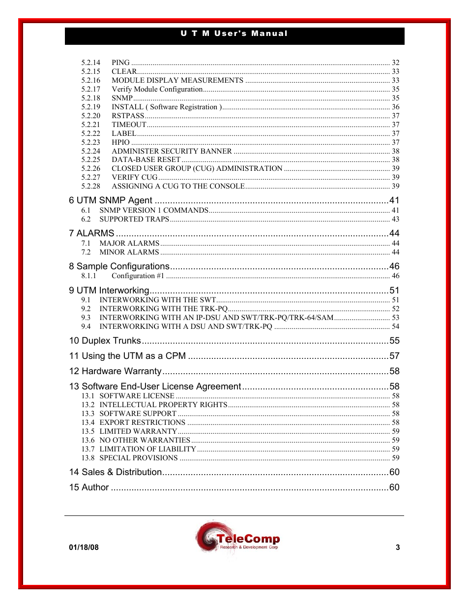 Datatek UTM User Manual | Page 3 / 60