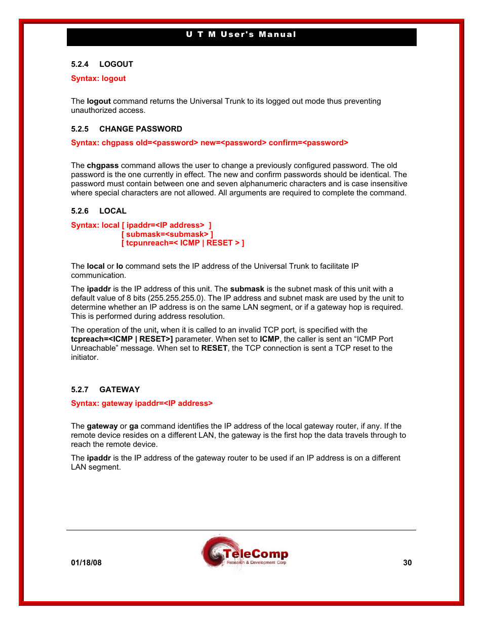 Datatek UTM User Manual | Page 30 / 60