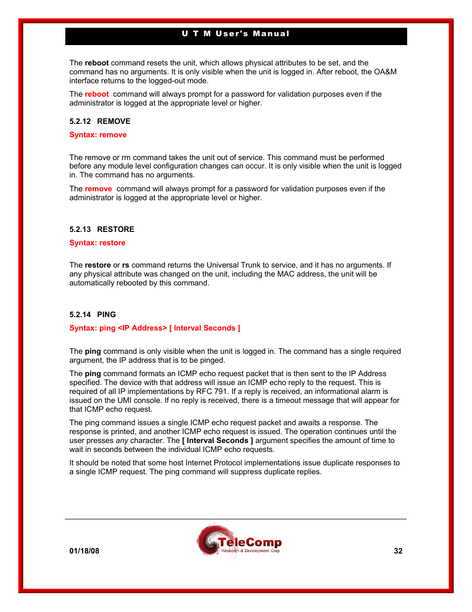 Datatek UTM User Manual | Page 32 / 60