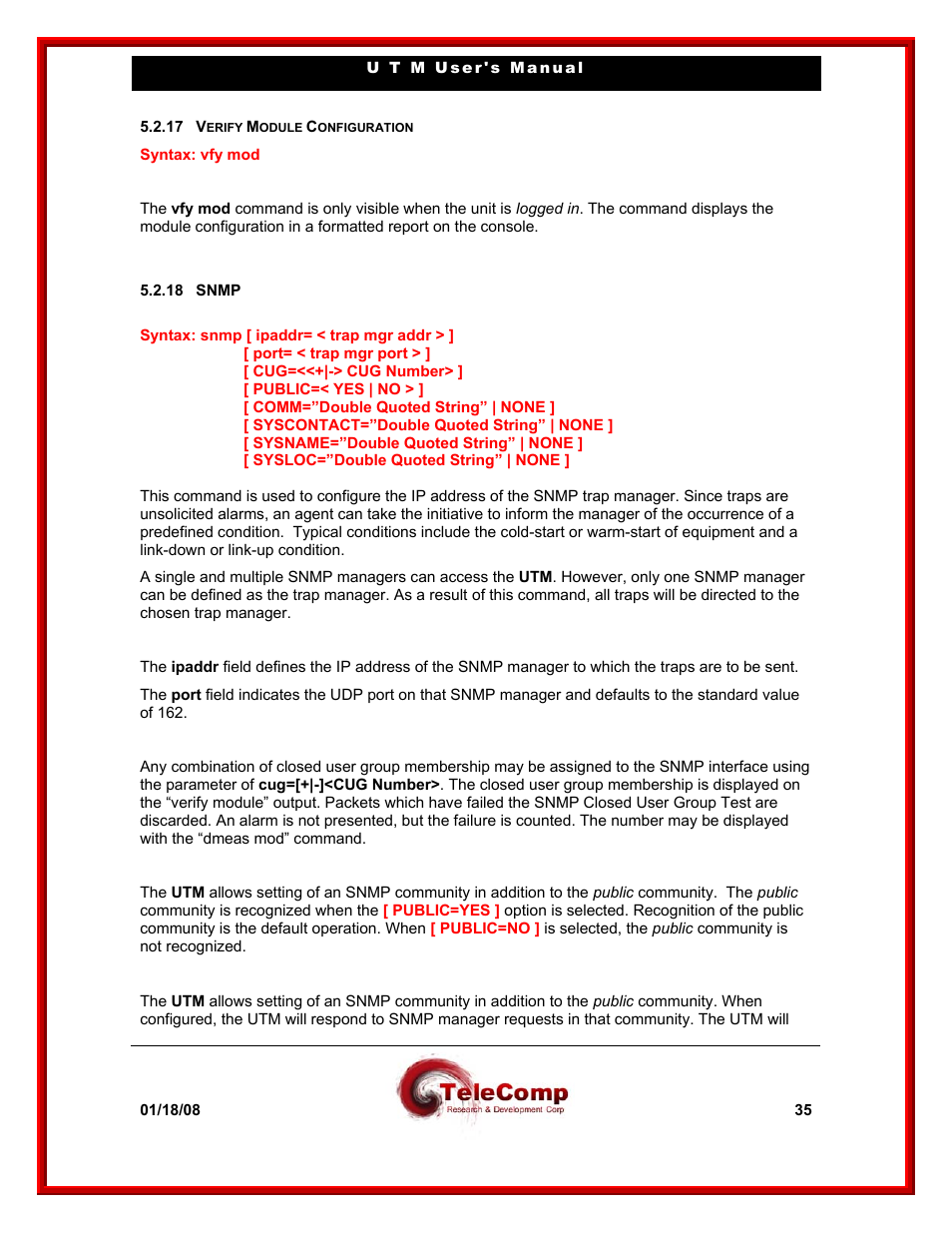 Datatek UTM User Manual | Page 35 / 60