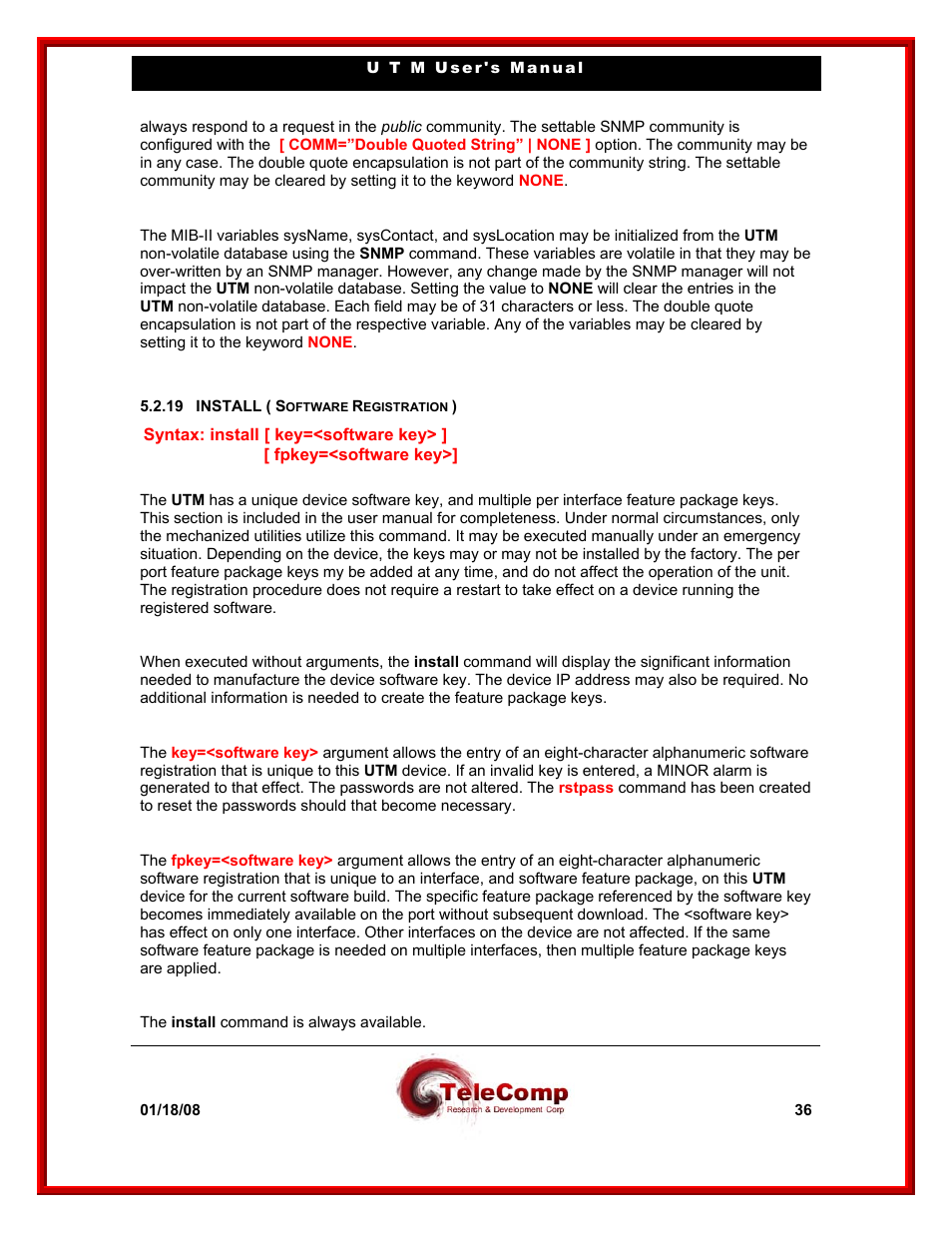 Datatek UTM User Manual | Page 36 / 60