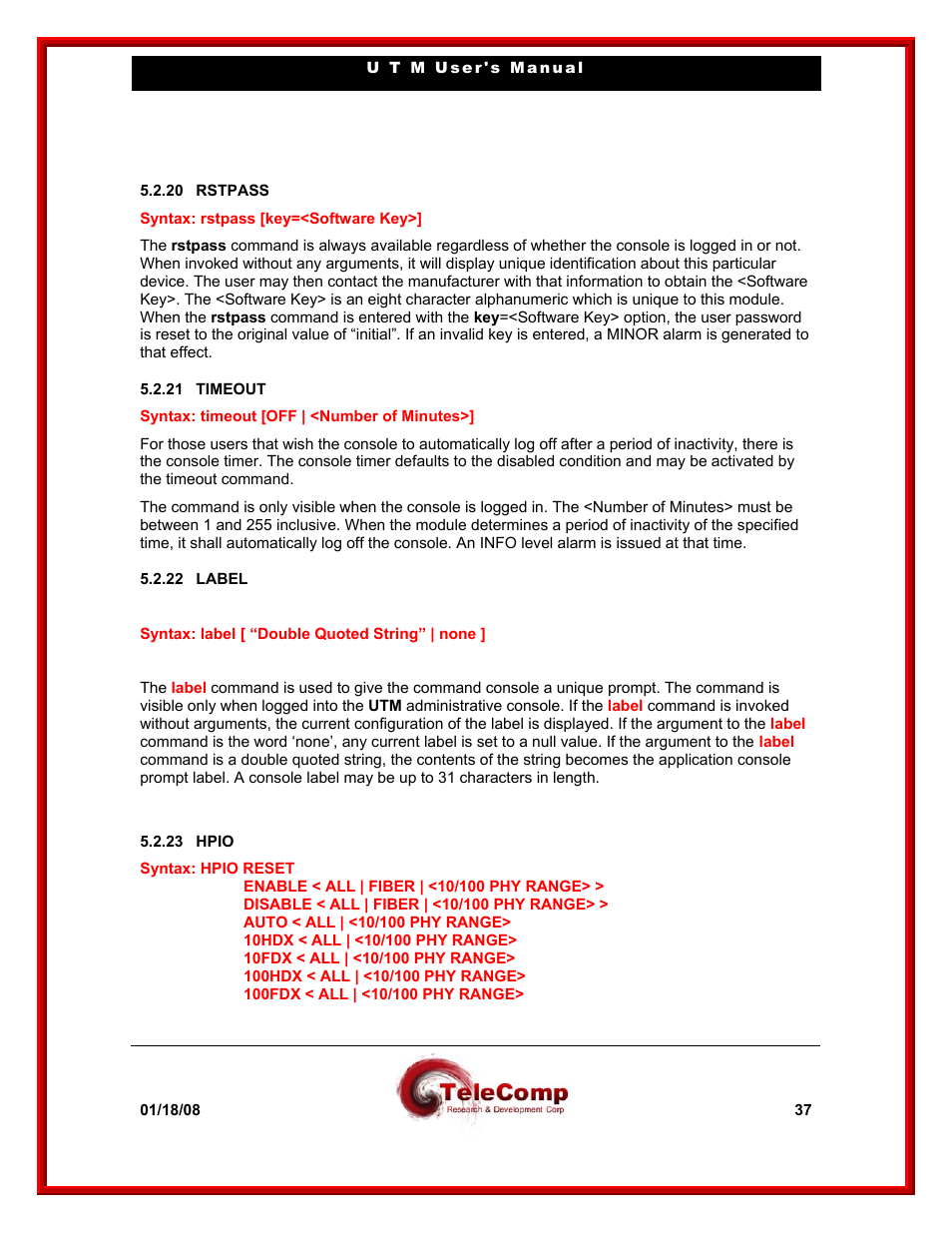 Datatek UTM User Manual | Page 37 / 60