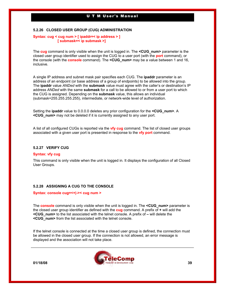 Datatek UTM User Manual | Page 39 / 60