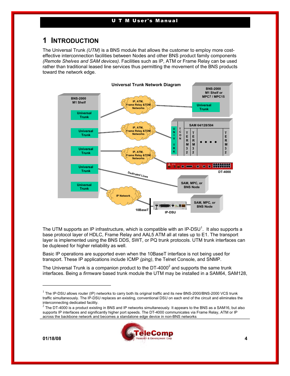 Ntroduction | Datatek UTM User Manual | Page 4 / 60