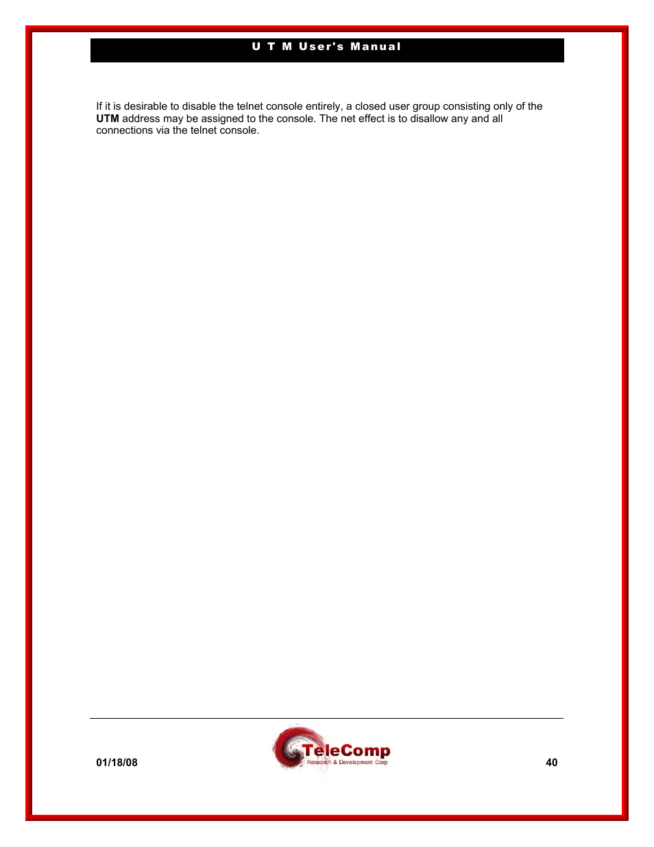 Datatek UTM User Manual | Page 40 / 60
