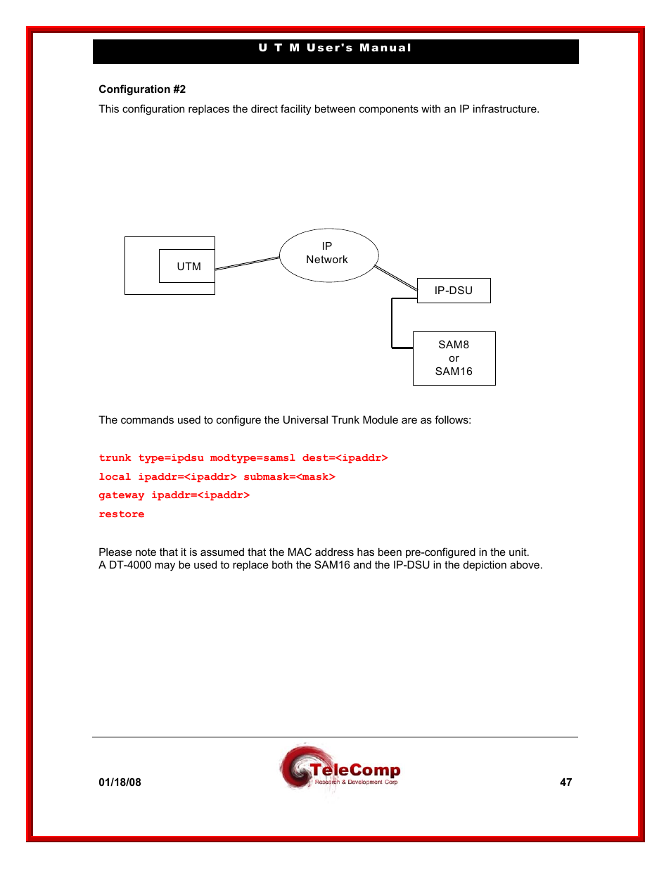 Datatek UTM User Manual | Page 47 / 60